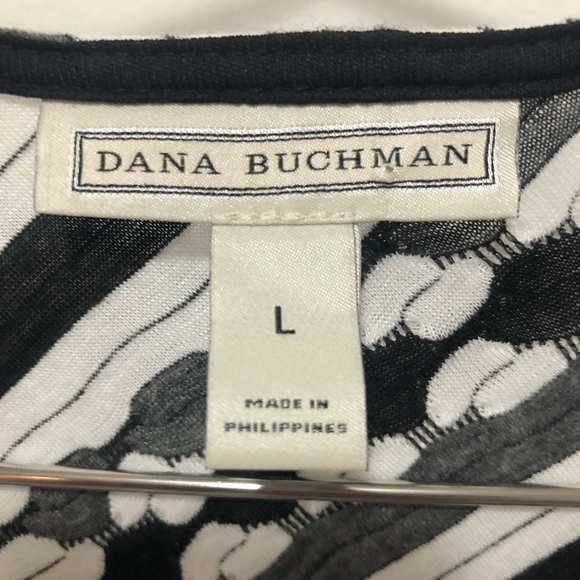Dana Buchman woman’s size large duster, black, and gray striped. Flowing open - Picture 3 of 6